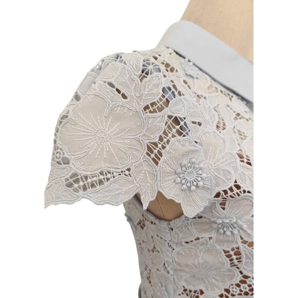 Self Portrait Blue Guipure Lace Midi Dress US 6 - Picture 8 of 10